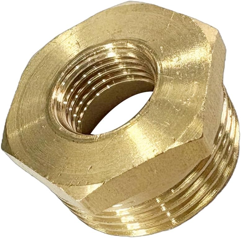 JENSWILL 3/4" NPT Male x 1/4" NPT Female Brass Reducer Hex Bushing Threaded Pipe Fitting Reducing Adapter Pack of 2 - Image 5
